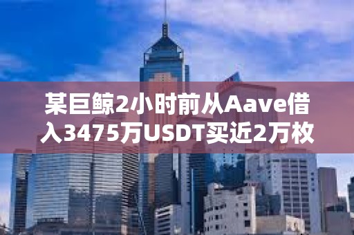 某巨鯨2小時(shí)前從Aave借入3475萬(wàn)USDT買(mǎi)近2萬(wàn)枚ETH