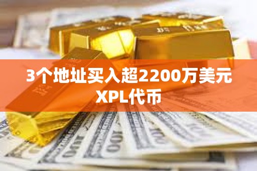 3個地址買入超2200萬美元XPL代幣