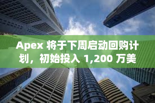 Apex 將于下周啟動回購計劃，初始投入 1,200 萬美元