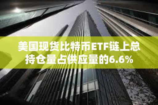 美國現貨比特幣ETF鏈上總持倉量占供應量的6.6%