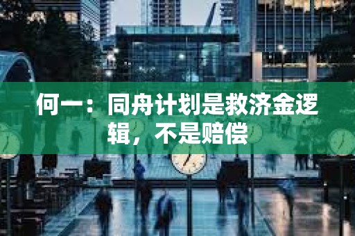 何一：同舟計劃是救濟(jì)金邏輯，不是賠償