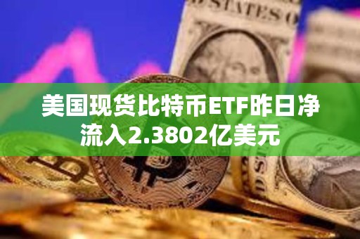 美國現(xiàn)貨比特幣ETF昨日凈流入2.3802億美元