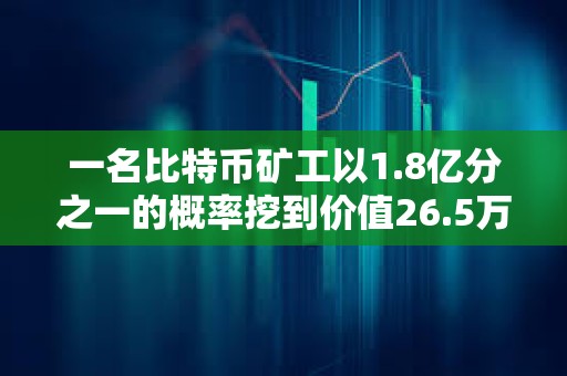 一名比特幣礦工以1.8億分之一的概率挖到價(jià)值26.5萬(wàn)美元的區(qū)塊