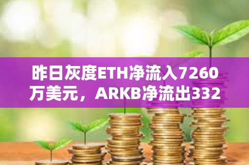 昨日灰度ETH凈流入7260萬美元，ARKB凈流出3320萬美元