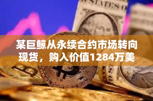 某巨鯨從永續合約市場轉向現貨，購入價值1284萬美元ETH