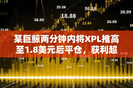 某巨鯨兩分鐘內將XPL推高至1.8美元后平倉，獲利超1400萬美元