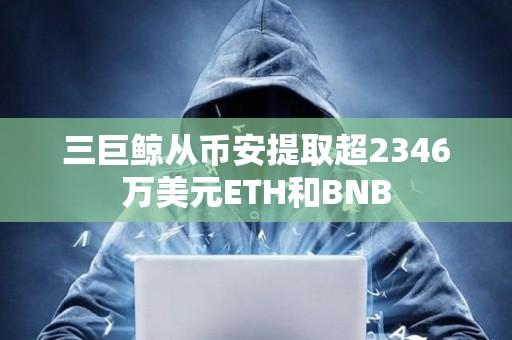 三巨鯨從幣安提取超2346萬美元ETH和BNB