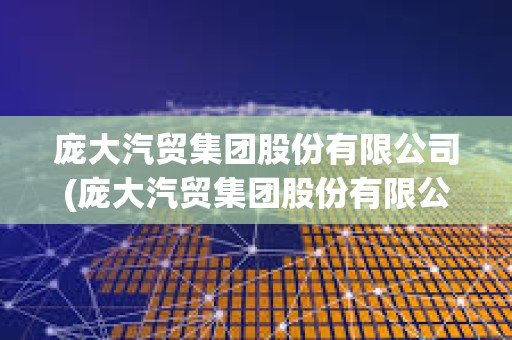 龐大汽貿集團股份有限公司(龐大汽貿集團股份有限公司是國企嗎)