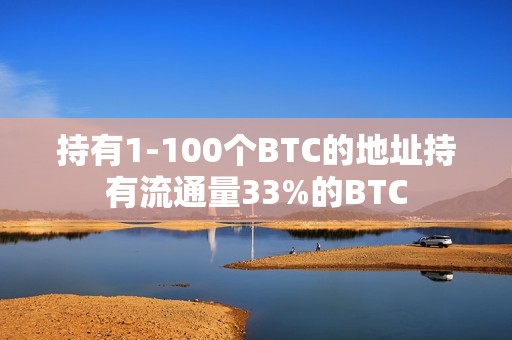 持有1-100個BTC的地址持有流通量33%的BTC