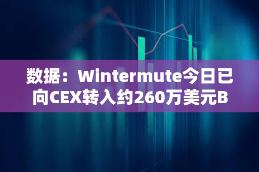 數據：Wintermute今日已向CEX轉入約260萬美元BLUR