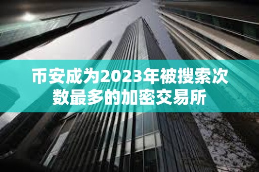 幣安成為2023年被搜索次數最多的加密交易所