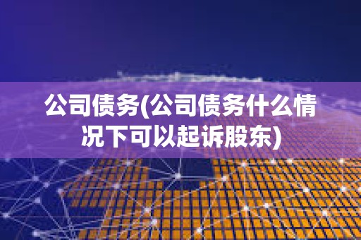 公司債務(公司債務什么情況下可以起訴股東)