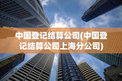 中國登記結算公司(中國登記結算公司上海分公司) 中國登記結算公司(中國登記結算公司上海分公司)