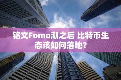 銘文Fomo潮之后 比特幣生態該如何落地？