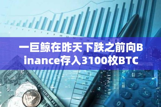 一巨鯨在昨天下跌之前向Binance存入3100枚BTC