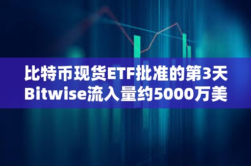 比特幣現貨ETF批準的第3天Bitwise流入量約5000萬美元
