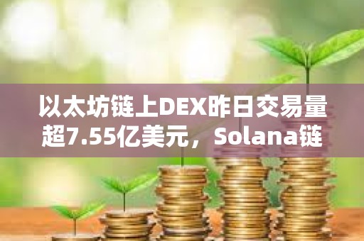 以太坊鏈上DEX昨日交易量超7.55億美元，Solana鏈上DEX以5.7億美元排名第二
