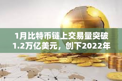 1月比特幣鏈上交易量突破1.2萬億美元，創下2022年9月以來最高