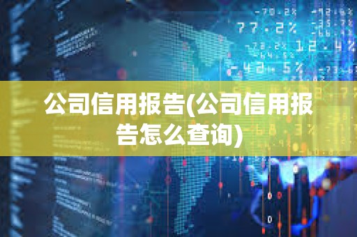 公司信用報告(公司信用報告怎么查詢) 公司信用報告(公司信用報告怎么查詢)