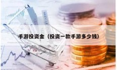 手游投資金（投資一款手游多少錢）