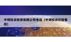 中碩投資擔保有限公司電話（中碩投資控股集團）