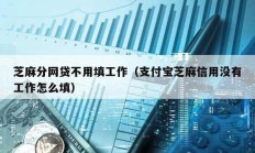 芝麻分網貸不用填工作（支付寶芝麻信用沒有工作怎么填）