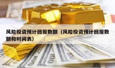 風險投資預計回報數額（風險投資預計回報數額和時間表）