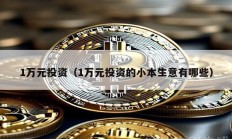 1萬元投資（1萬元投資的小本生意有哪些）
