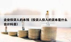 企業投資人的本錢（投資人投入的資本是什么會計科目）
