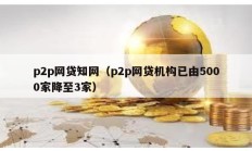 p2p網貸知網（p2p網貸機構已由5000家降至3家）
