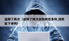 逾期了兩次（逾期了兩次金額兩百多塊,貸款能下來嗎）