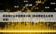 網貸用什么手續費多少錢（網貸費用怎么收費標準）