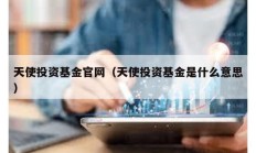 天使投資基金官網（天使投資基金是什么意思）