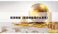 投資收益（投資收益是什么意思）