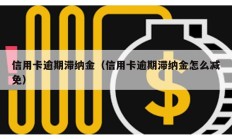 信用卡逾期滯納金（信用卡逾期滯納金怎么減免）