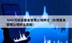 5000萬投資基金管理公司轉讓（辦理基金管理公司轉讓流程）