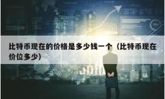 比特幣現在的價格是多少錢一個（比特幣現在價位多少）