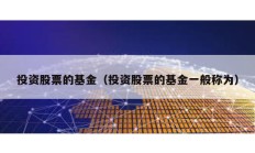 投資股票的基金（投資股票的基金一般稱為）