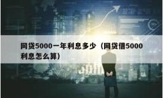 網貸5000一年利息多少（網貸借5000利息怎么算）