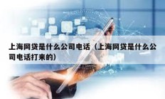 上海網貸是什么公司電話（上海網貸是什么公司電話打來的）