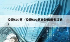 投資500萬（投資500萬元能做哪些項目）