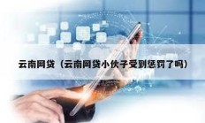 云南網(wǎng)貸（云南網(wǎng)貸小伙子受到懲罰了嗎）