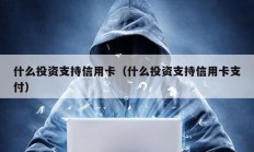 什么投資支持信用卡（什么投資支持信用卡支付）