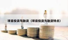 項目投資與融資（項目投資與融資特點）