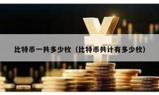 比特幣一共多少枚（比特幣共計有多少枚）