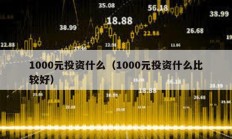 1000元投資什么（1000元投資什么比較好）
