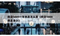 網貸5000一年利息怎么算（網貸5000利息多少）