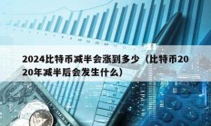 2024比特幣減半會漲到多少（比特幣2020年減半后會發生什么）