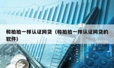 和拍拍一樣認(rèn)證網(wǎng)貸（和拍拍一樣認(rèn)證網(wǎng)貸的軟件）