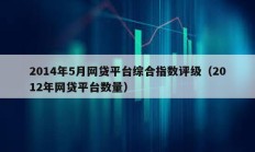 2014年5月網(wǎng)貸平臺綜合指數(shù)評級（2012年網(wǎng)貸平臺數(shù)量）